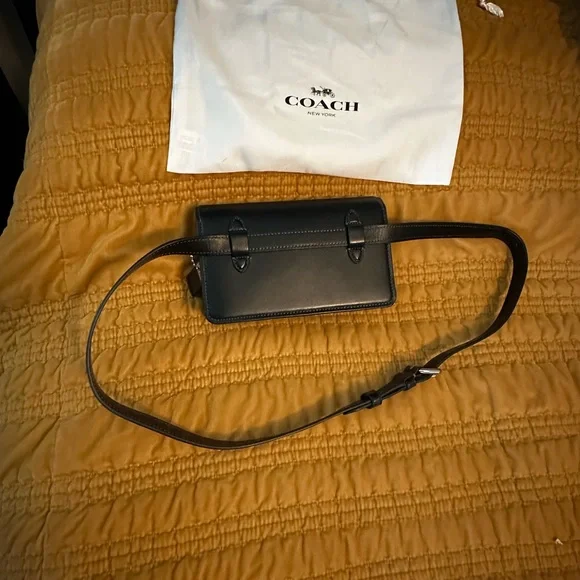Coach Black Belt Bag with Silver Accent - Picture 4 of 7